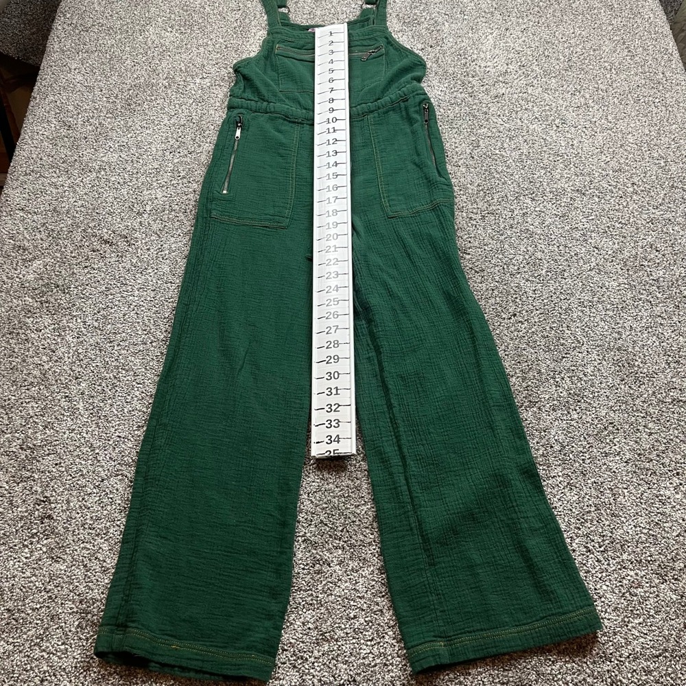 Urban Outfitters Jumpsuit Womens XS Green Gauze Wide Leg Overalls relaxed Boho - Picture 5 of 10